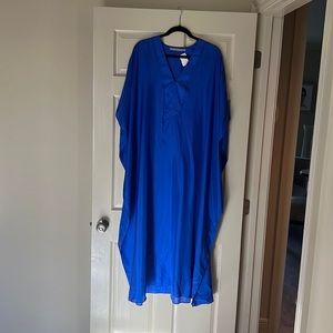 New with tags  “ silk”Ocean.main kaftan blue dress. BEAUTIFUL